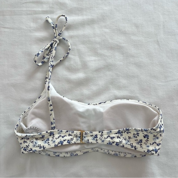 Hollister One Shoulder Blue and White Floral Bikini Top - Picture 2 of 3